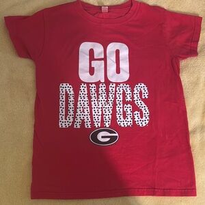 Kids Red “Go Dawgs” Short Sleeve T-Shirt